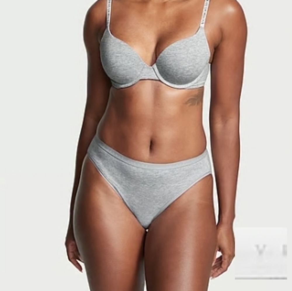 Victoria's Secret Stretch Cotton High-Leg Brief Panty Size XXL Heather Grey
